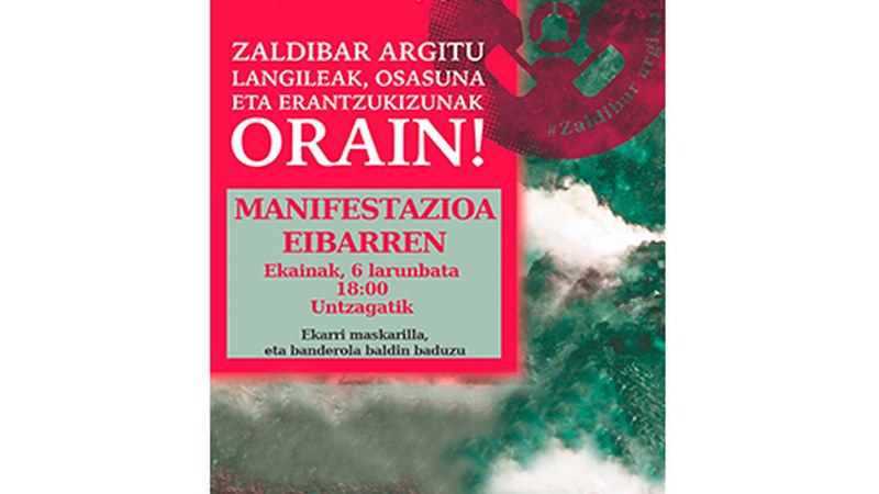 Zaldibar Argitu plataformak manifestazioa deitu du zapaturako
