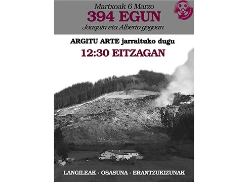 Zaldibar Argituk mugakide diren herrietan kontzentrazio bateratua deitu du bihar eguerdirako