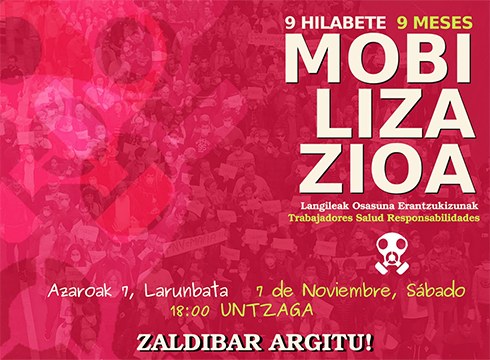 Zaldibarko hondamenditik 9 hilabete pasatu direla-eta, biharko mobilizazioa deitu dute