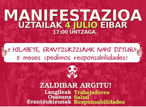 Zapatuan Eibarko kaleak hartzeko dei zabala egin du Zaldibar Argitu plataformak