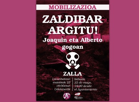 Zapatuan Zallan egingo den manifestaziora joateko autobusa antolatu du Zaldibar Argituk