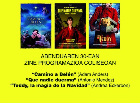 Zapatuko pelikulek itxiko dute aurtengo zine-programazioa Coliseon