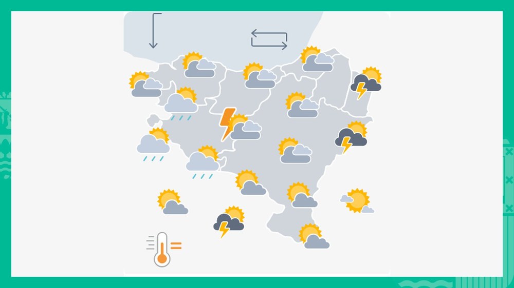 Zerua hodeitsu egongo da eta euria egin dezake