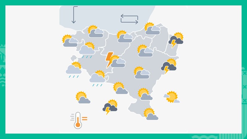 Zerua hodeitsu egongo da eta euria egin dezake