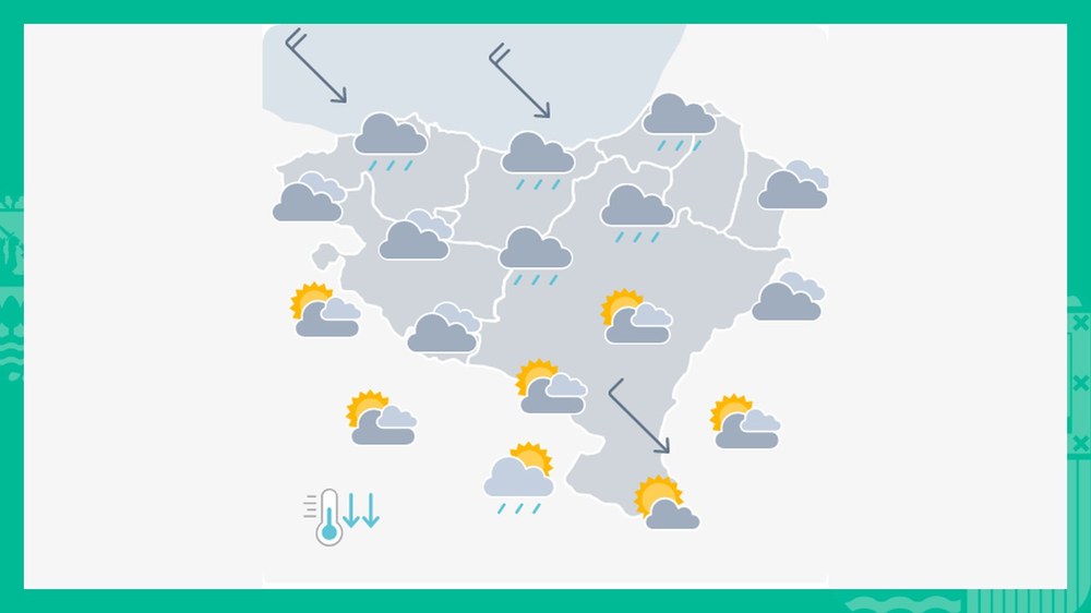 Zerua hodeitsu egongo da eta euria egingo du