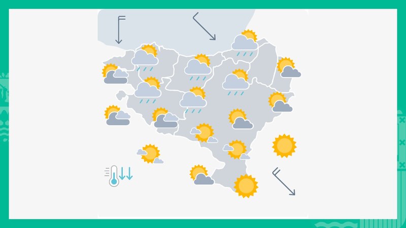 Zerua hodeitsu egongo da eta noizbehinka euria egingo du