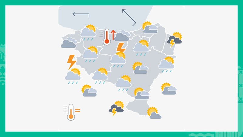 Zerua oso hodeitsu egongo da eta zaparrada txikiak egingo ditu