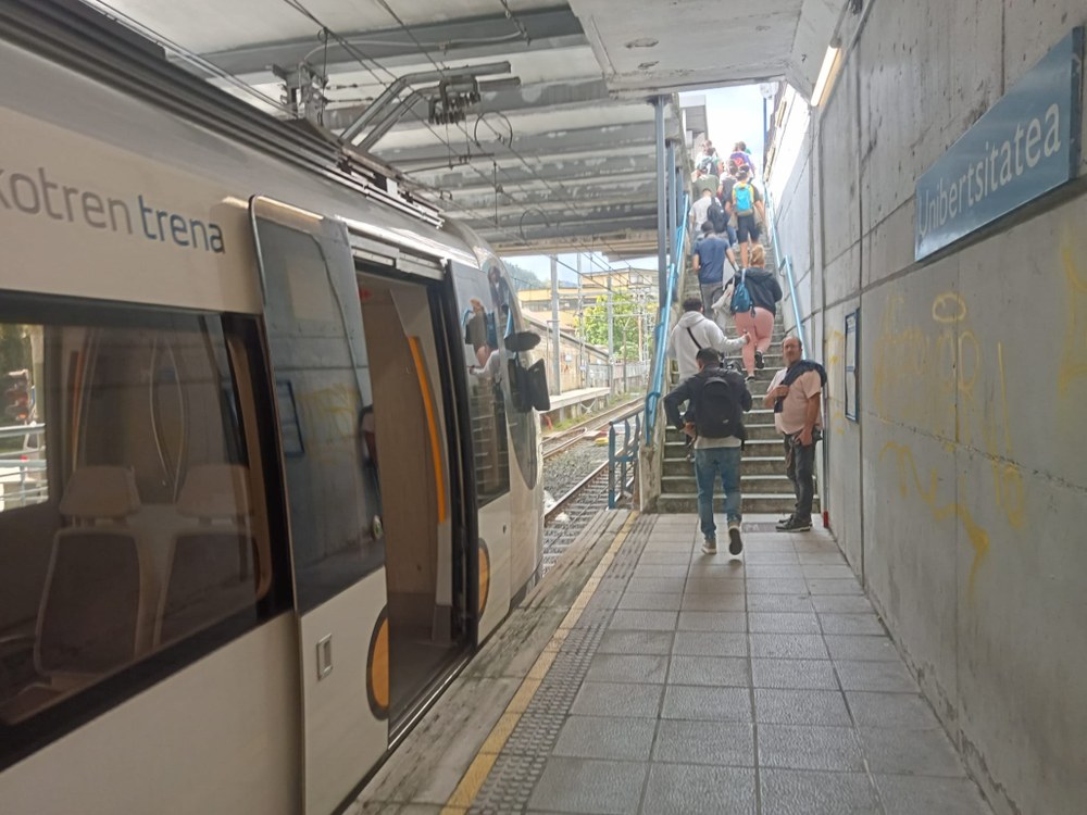 Zuhaitz bat erori da Unibertsitatea eta Ermua tren-geltokien artean eta zerbitzua eten dute