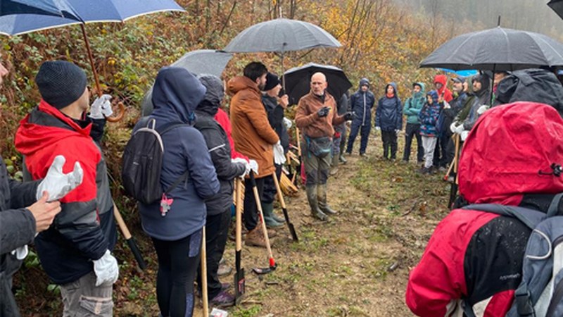 Zuhaitz landaketa egin zuen Eibarko Baso Biziak taldeak abenduaren 3an