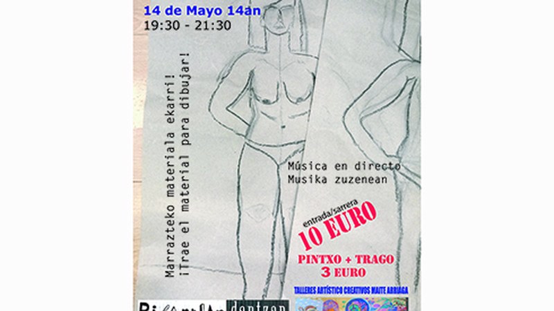 Zuzeneko musikarekin girotutako marrazketa saioa egingo da bihar arratsaldean Biharrian-en