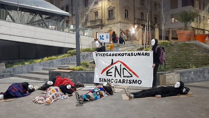 END-k elkarretaratzea deitu du astelehenean Untzagan, etxerik gabekoen alde