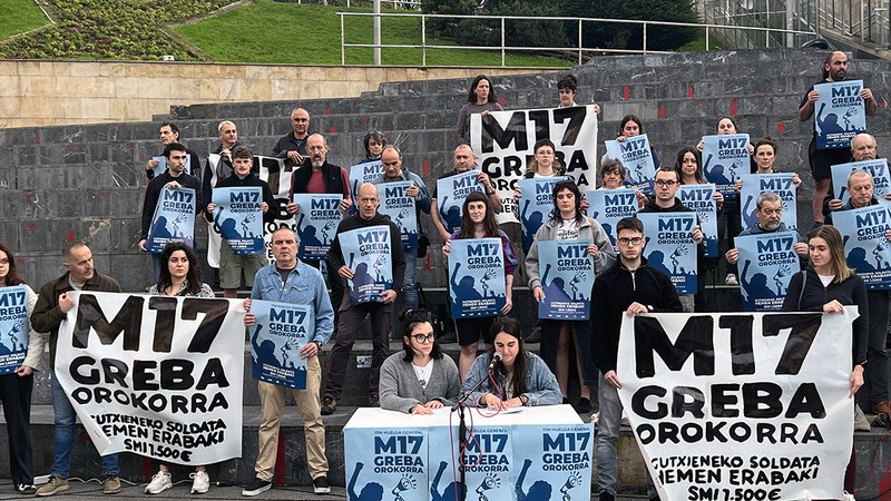 Hego Euskal Herrian gutxieneko soldata 1.500 euroan ezartzeko greba orokorra deitu dute martxoaren 17rako