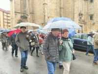 Zortzi urteko borroka ospatzeko manifestazioa egin dute pentsiodunek Zortzi urteko borroka ospatzeko manifestazioa egin dute pentsiodunek